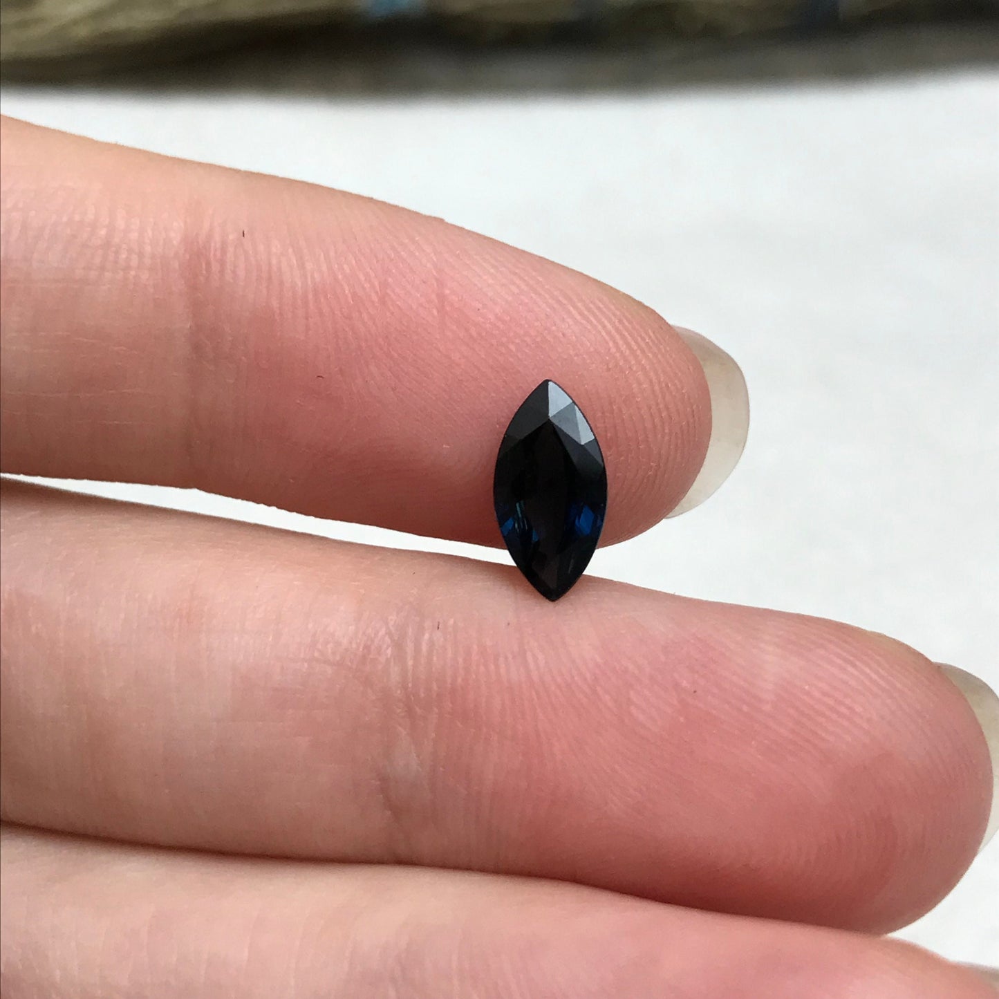 Natural Dark Blue Sapphire 10x5mm Marquise Cut, 1 ct Loose Blue Gem, Faceted Loose Recycled Gemstone US Seller
