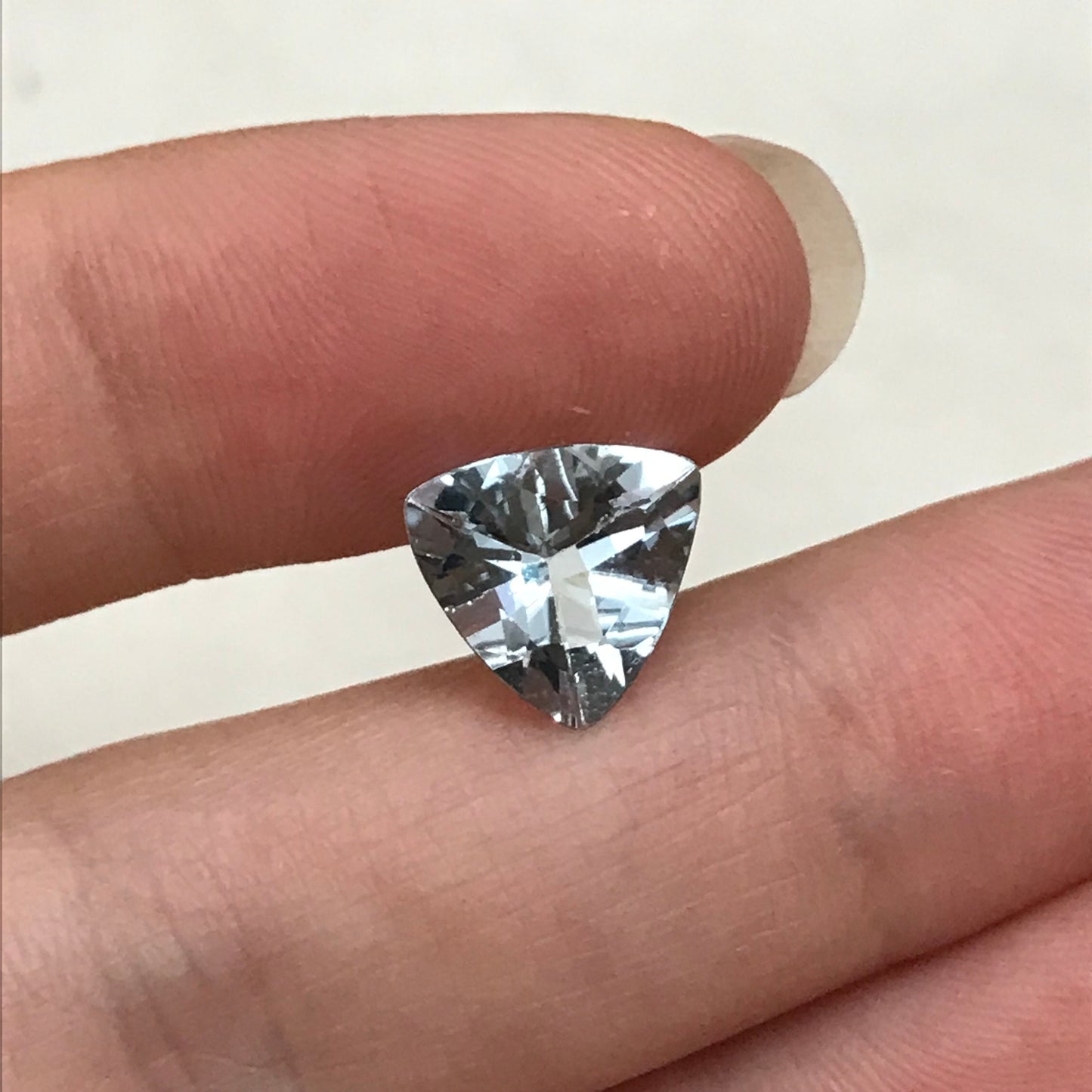 Light Blue Aquamarine 2.28 ct, 10mm Trillion Cut Loose Beryl Unmounted Gemstone Faceted Gem March Birthstone