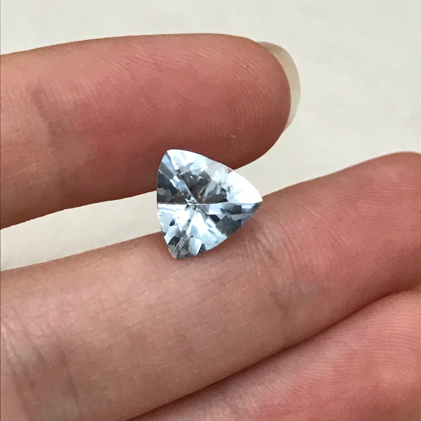 Light Blue Aquamarine 2.28 ct, 10mm Trillion Cut Loose Beryl Unmounted Gemstone Faceted Gem March Birthstone