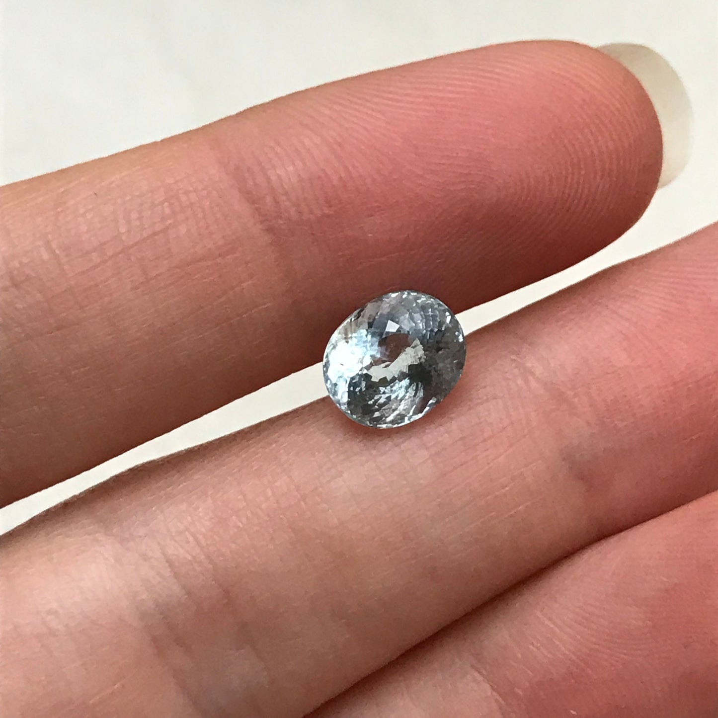 Aquamarine 2 carat 8.4x7mm Oval Cut Natural Aquamarine, Faceted Loose Gem Unmounted Gemstone, FlowingGems 8.5x7mm