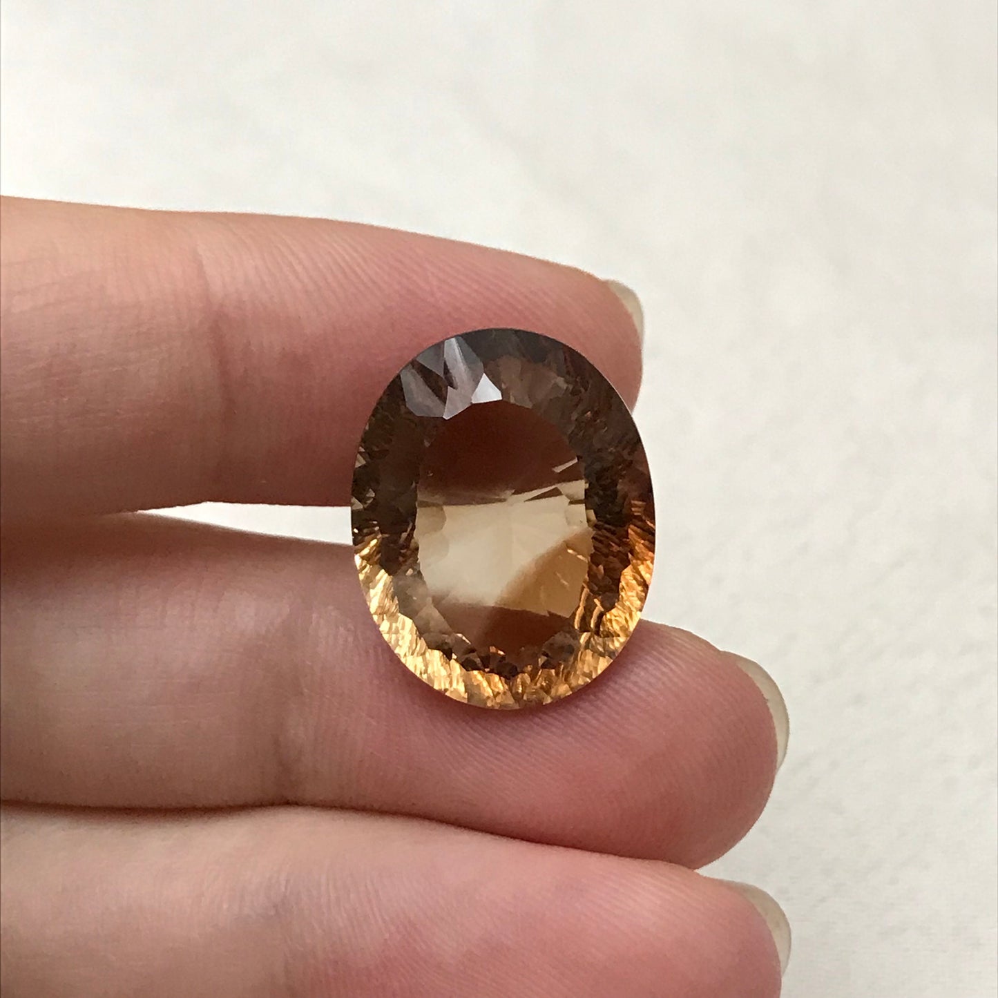 20.90 carat Natural Brown Topaz 19x15mm Oval Cut Faceted Gemstone, Large Stone Loose Smokey Topaz