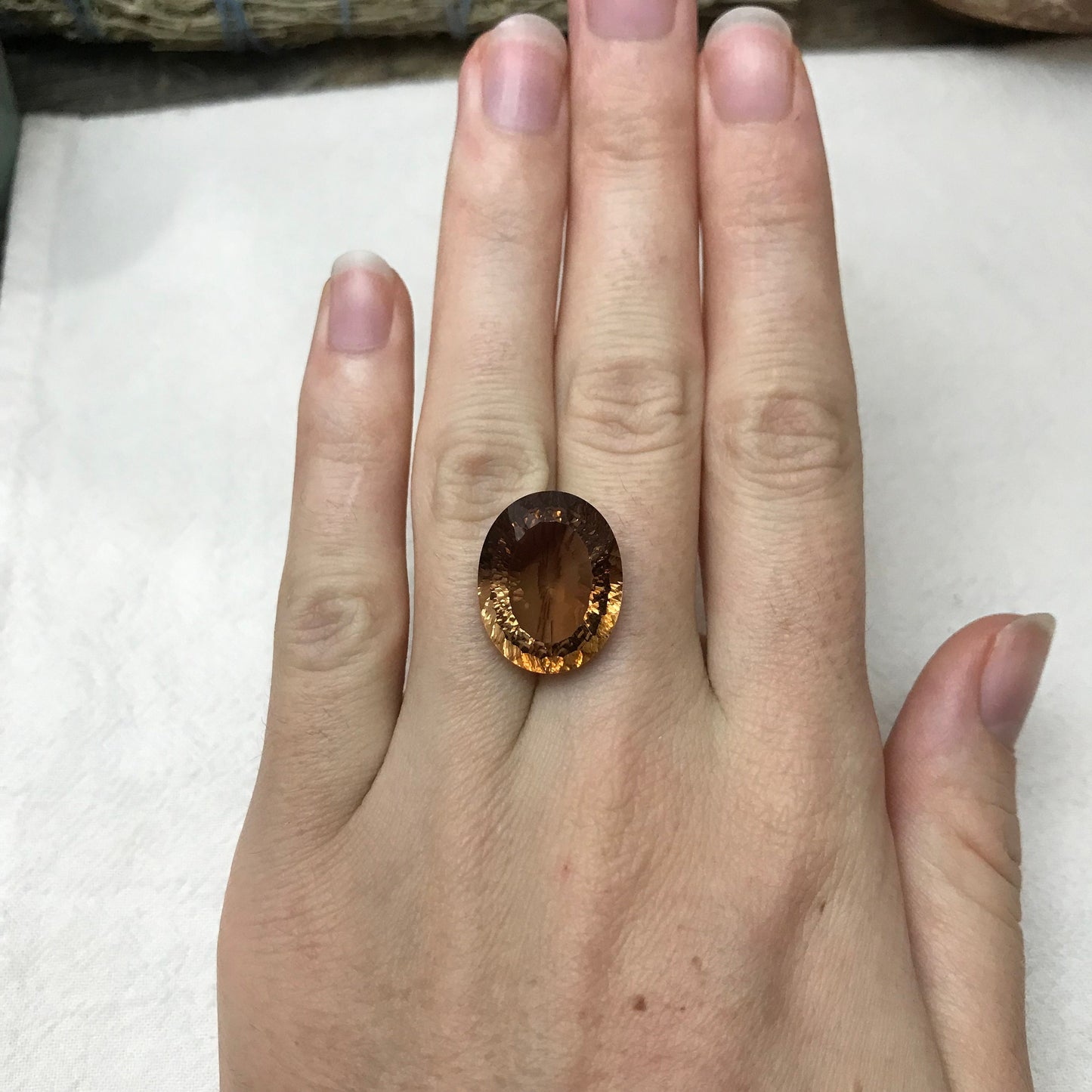 20.90 carat Natural Brown Topaz 19x15mm Oval Cut Faceted Gemstone, Large Stone Loose Smokey Topaz