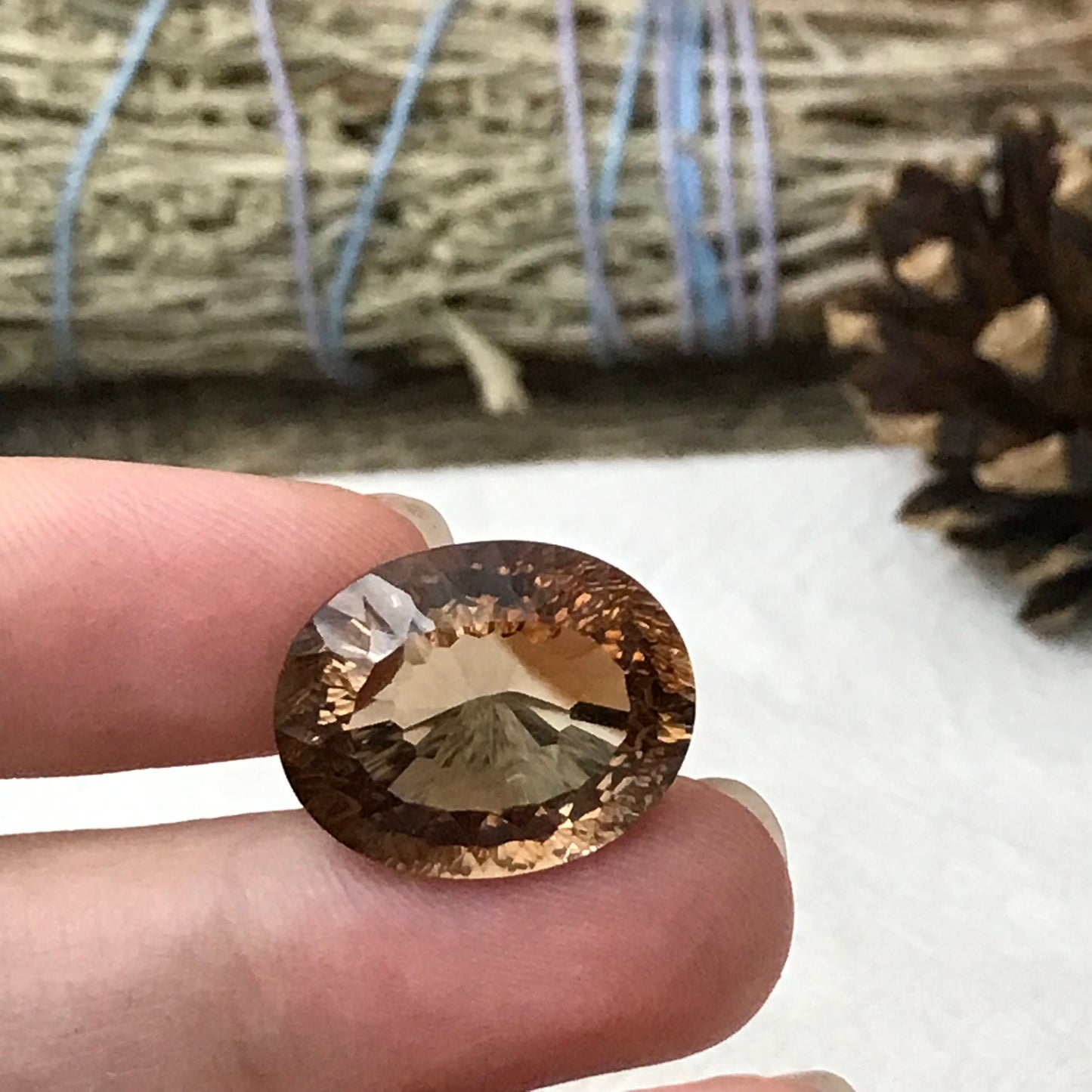 20.90 carat Natural Brown Topaz 19x15mm Oval Cut Faceted Gemstone, Large Stone Loose Smokey Topaz