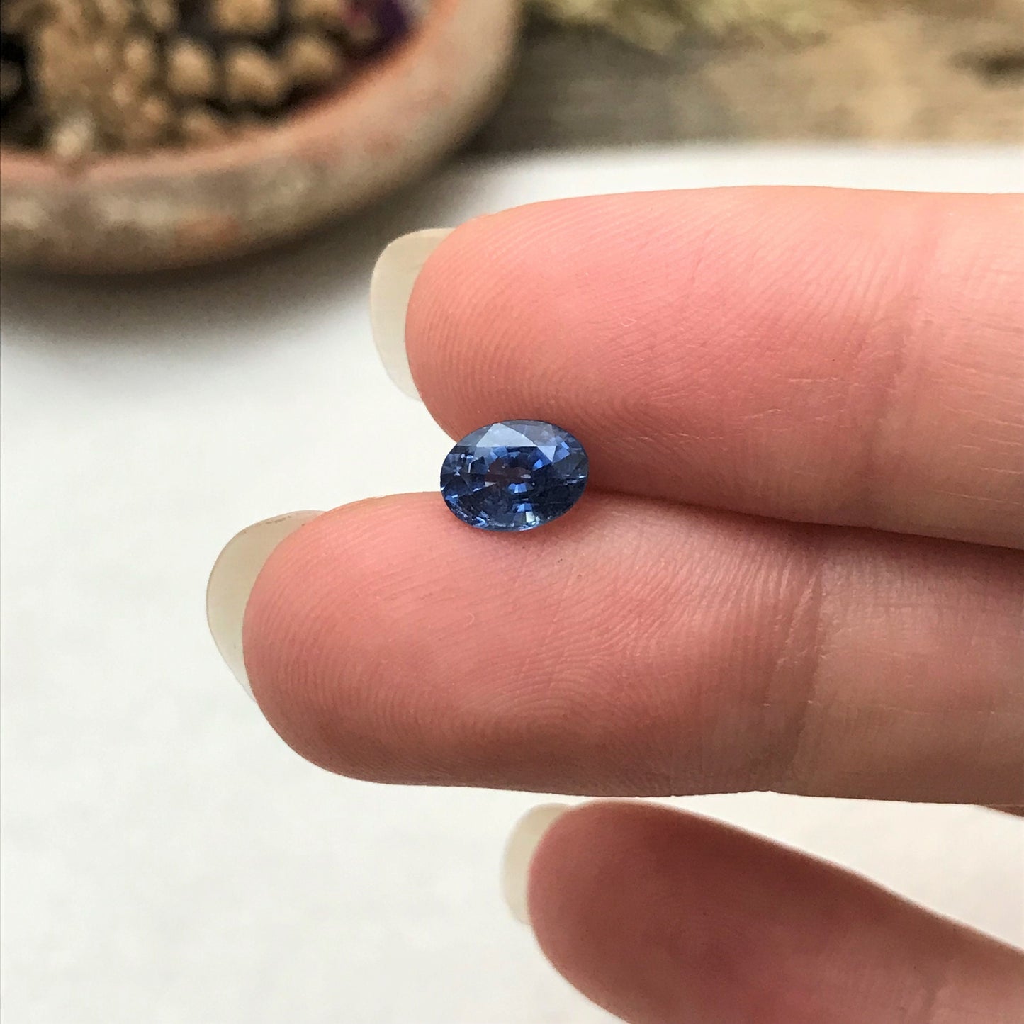 7x5mm Natural Blue Sapphire 1.14 Carats Oval Corundum Light Medium Blue Gem Faceted Loose Gemstone