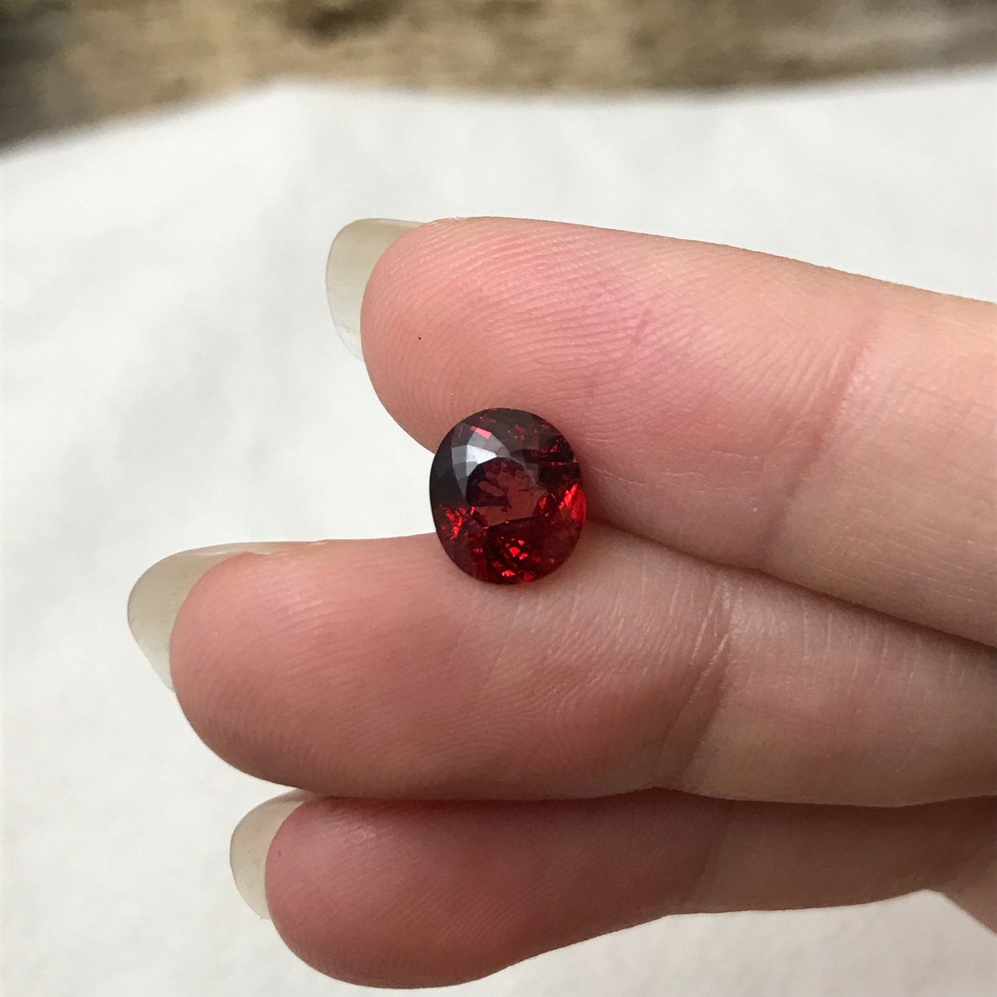 Rhodolite Pyrope Garnet 2.73 Carat 8.5x7.4mm Portuguese Oval Gemstone, Red to Purplish Red, Faceted Loose Unmounted Gem