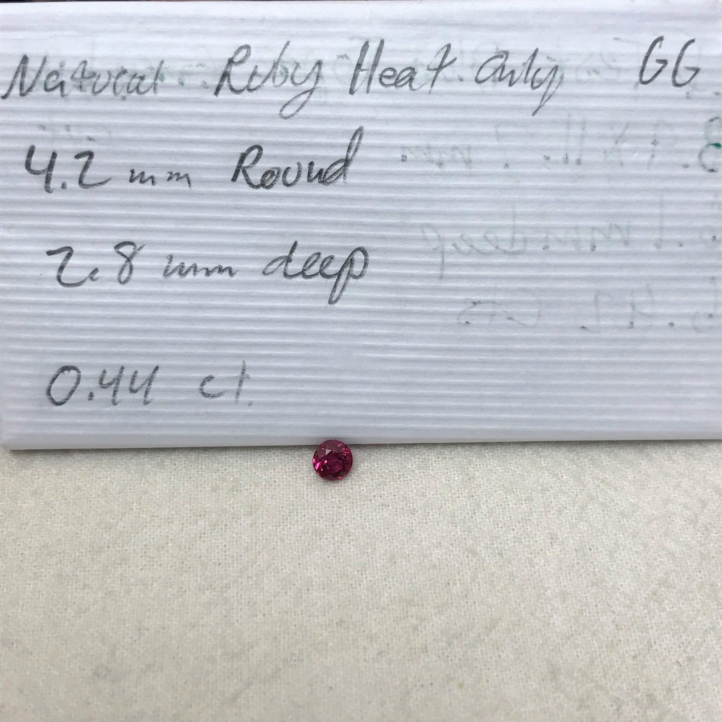 4.2mm Round Natural Ruby Heat Only 0.44 Cts Loose Gemstone Faceted Gem, Purplish Red Beautiful Birthstone