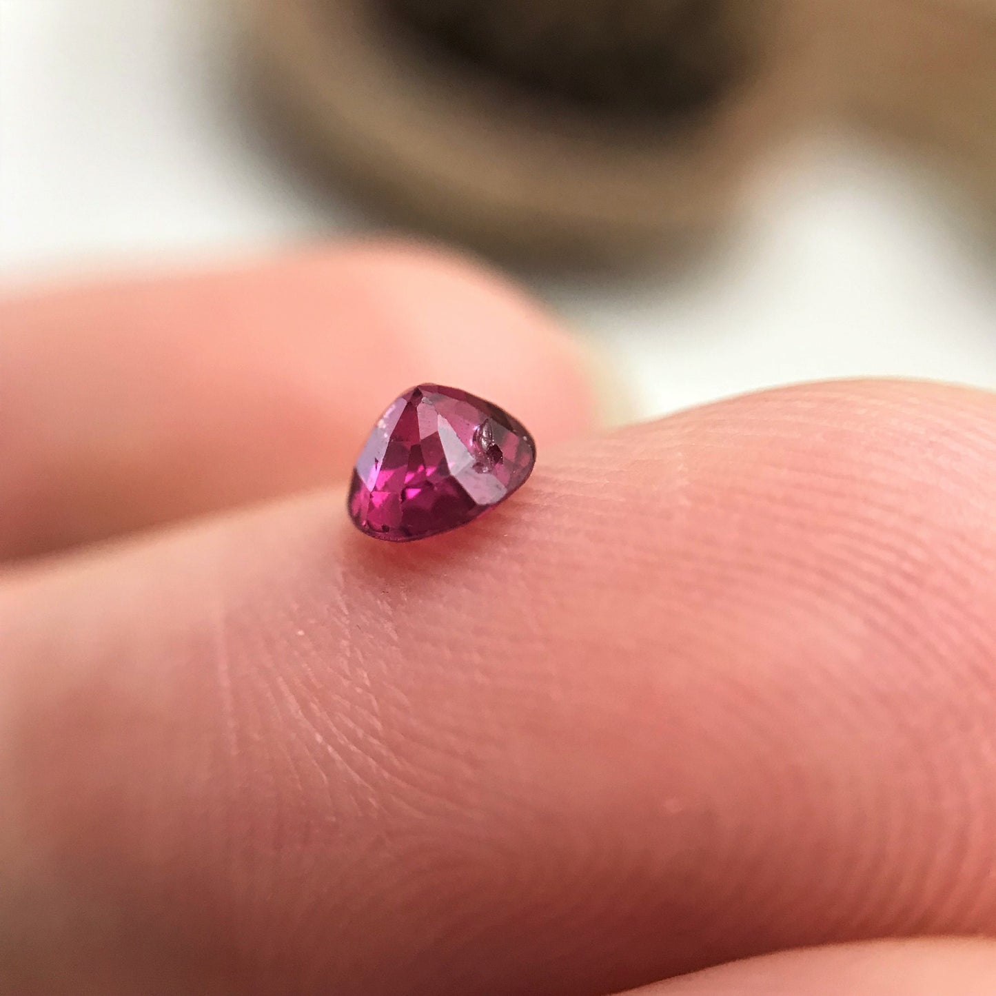 4.2mm Round Natural Ruby Heat Only 0.44 Cts Loose Gemstone Faceted Gem, Purplish Red Beautiful Birthstone