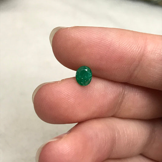 0.50 ct Natural Emerald 5.5x4.5mm Oval Cut Faceted Gem Precious Gemstone Loose Recycled Gemstone
