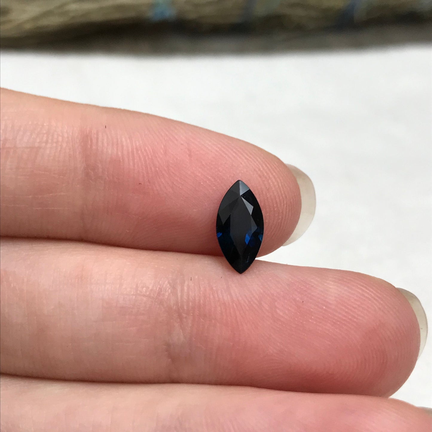 Natural Dark Blue Sapphire 10x5mm Marquise Cut, 1 ct Loose Blue Gem, Faceted Loose Recycled Gemstone US Seller