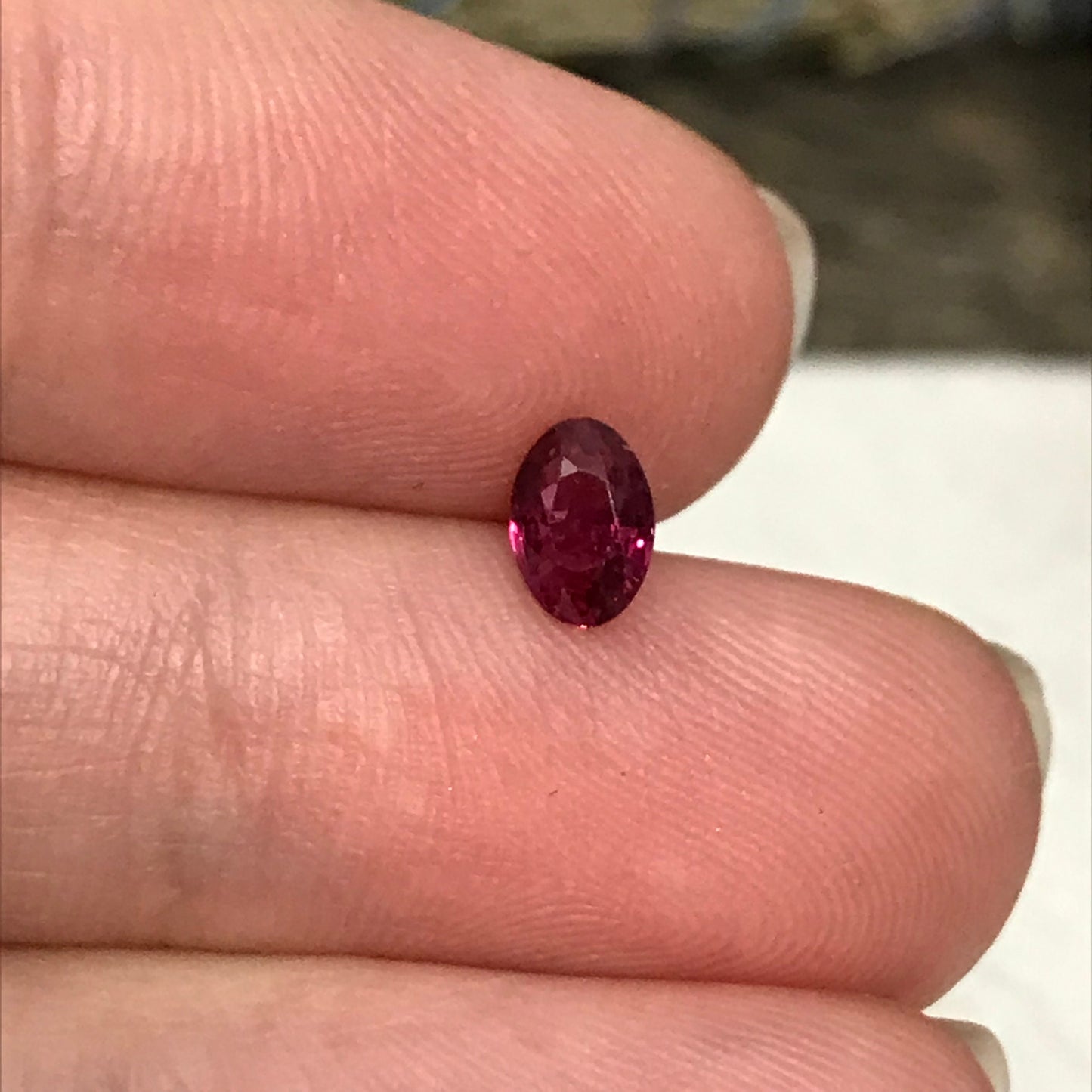 Natural Ruby 0.57 Carat 6x4mm Heated Loose Gemstone, Faceted Gem Oval Cut Red July Birthstone, Recycled Gems
