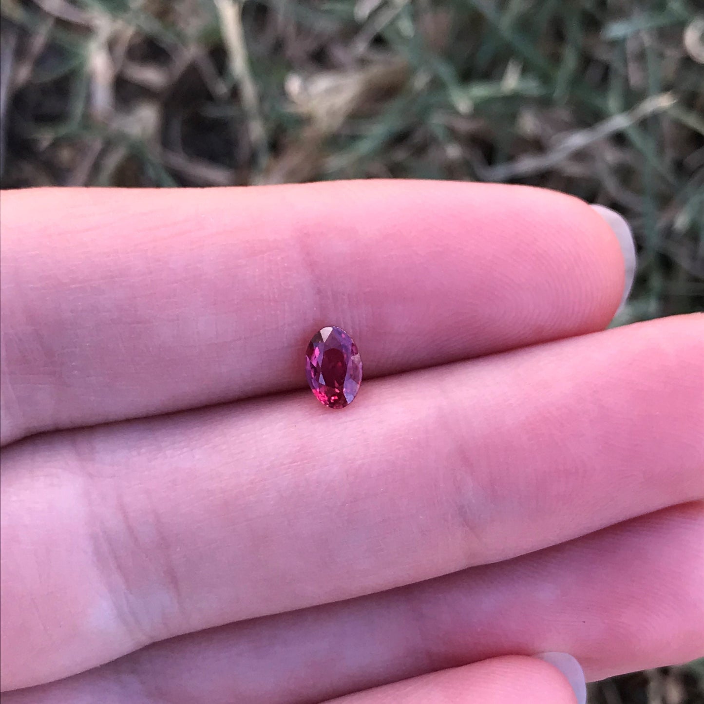 Natural Ruby 0.57 Carat 6x4mm Heated Loose Gemstone, Faceted Gem Oval Cut Red July Birthstone, Recycled Gems