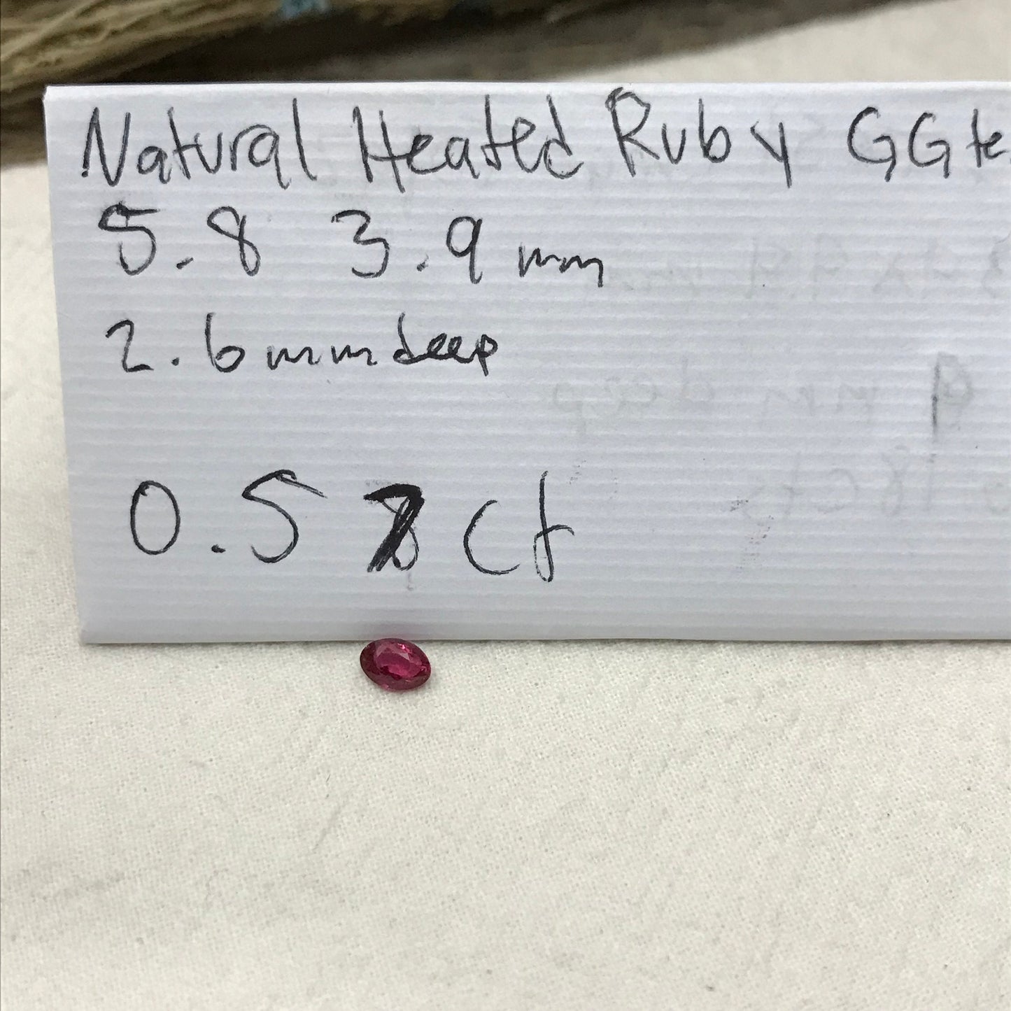 Natural Ruby 0.57 Carat 6x4mm Heated Loose Gemstone, Faceted Gem Oval Cut Red July Birthstone, Recycled Gems