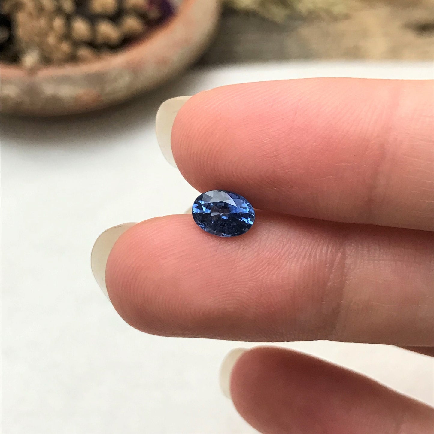 7x5mm Natural Blue Sapphire 1.14 Carats Oval Corundum Light Medium Blue Gem Faceted Loose Gemstone