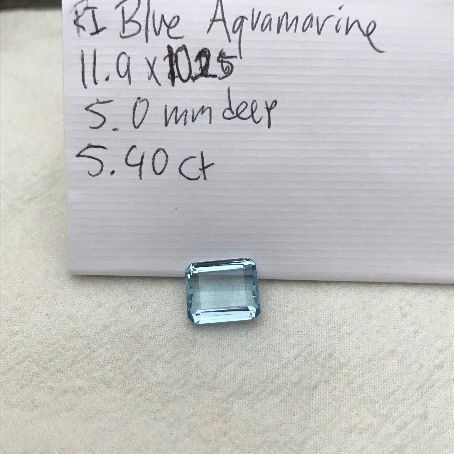 12x10mm Light Blue Aquamarine 5.40 Carats Natural Light Blue Gem Rectangle Cut Loose Faceted Gemstone Beryl 12x10.2mm