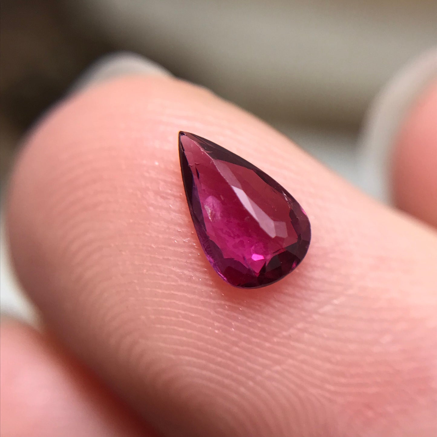 7x4mm Pear Cut Natural Ruby 0.53 Carat Loose Gemstone Faceted Gem Corundum Red Real Beautiful July Birthstone, Genuine Earth Mined