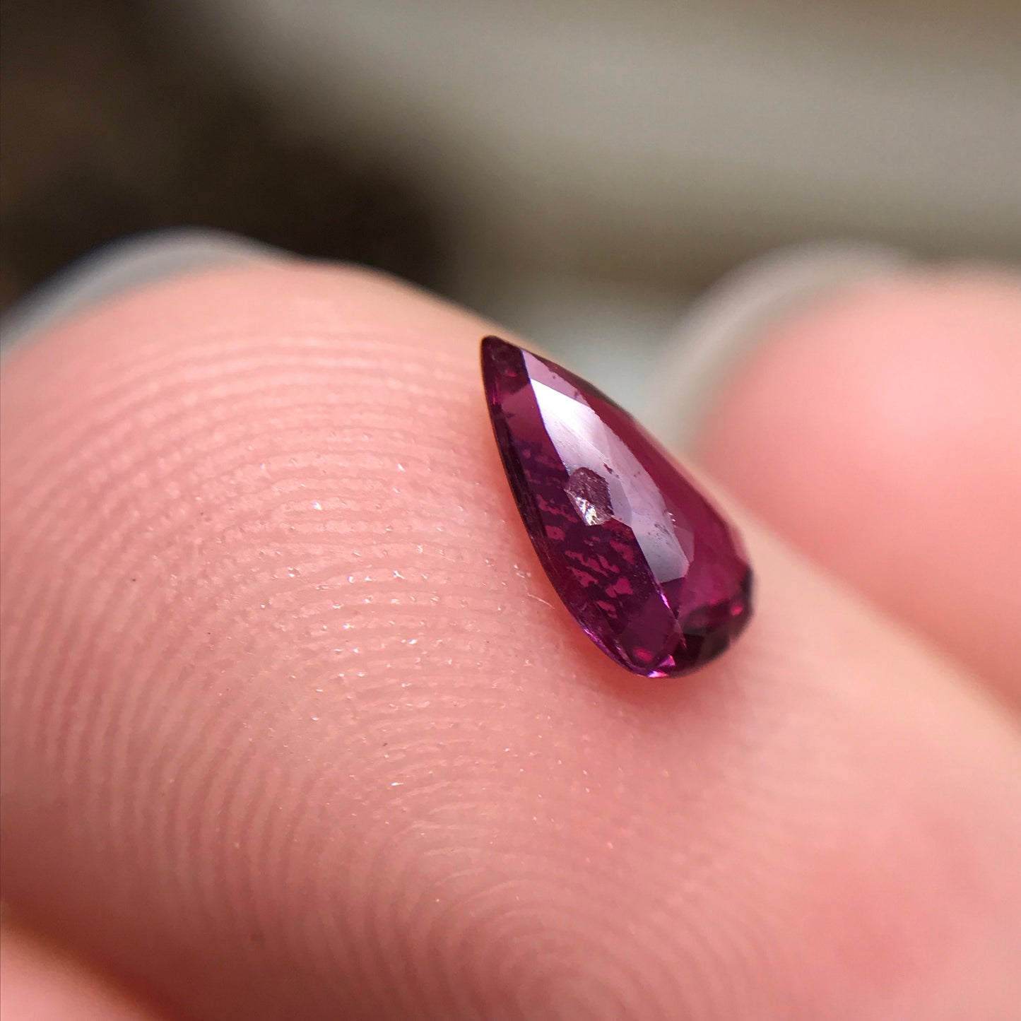 7x4mm Pear Cut Natural Ruby 0.53 Carat Loose Gemstone Faceted Gem Corundum Red Real Beautiful July Birthstone, Genuine Earth Mined