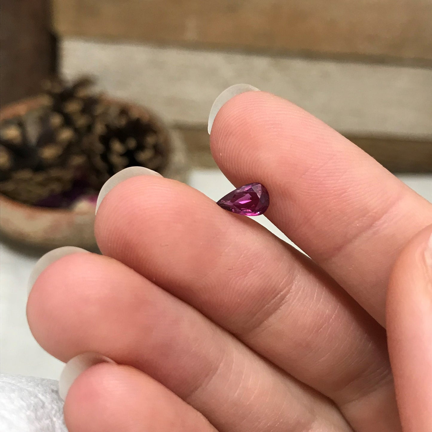 7x4mm Pear Cut Natural Ruby 0.53 Carat Loose Gemstone Faceted Gem Corundum Red Real Beautiful July Birthstone, Genuine Earth Mined