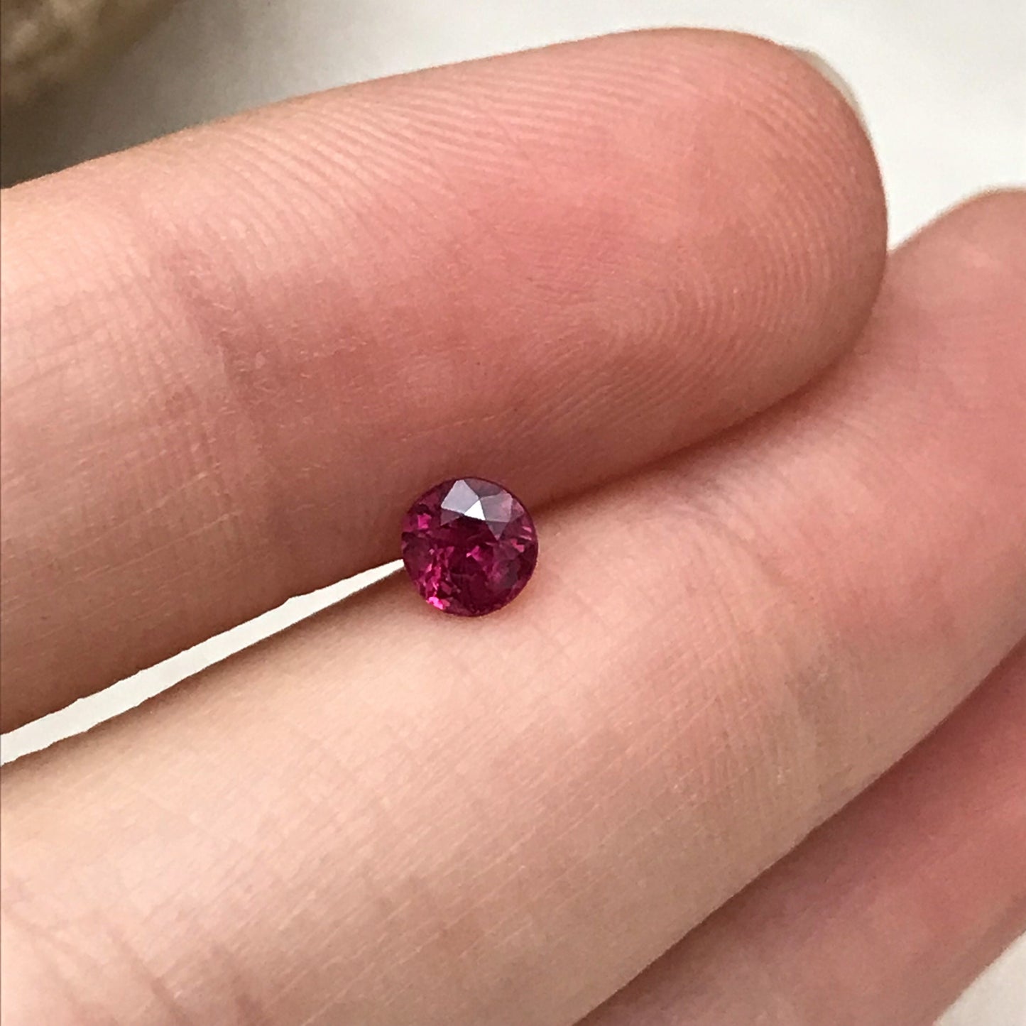 4.2mm Round Natural Ruby Heat Only 0.44 Cts Loose Gemstone Faceted Gem, Purplish Red Beautiful Birthstone