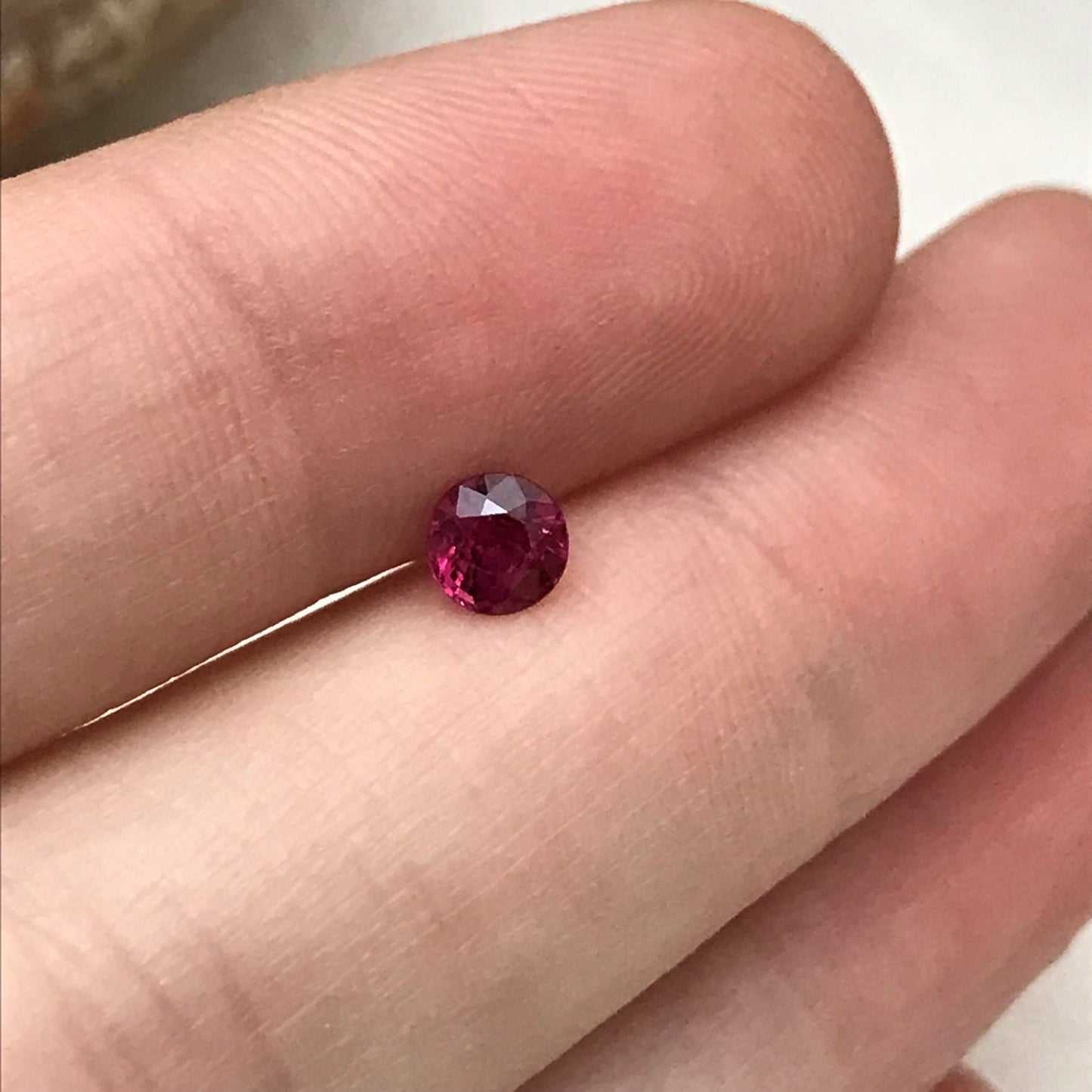4.2mm Round Natural Ruby Heat Only 0.44 Cts Loose Gemstone Faceted Gem, Purplish Red Beautiful Birthstone