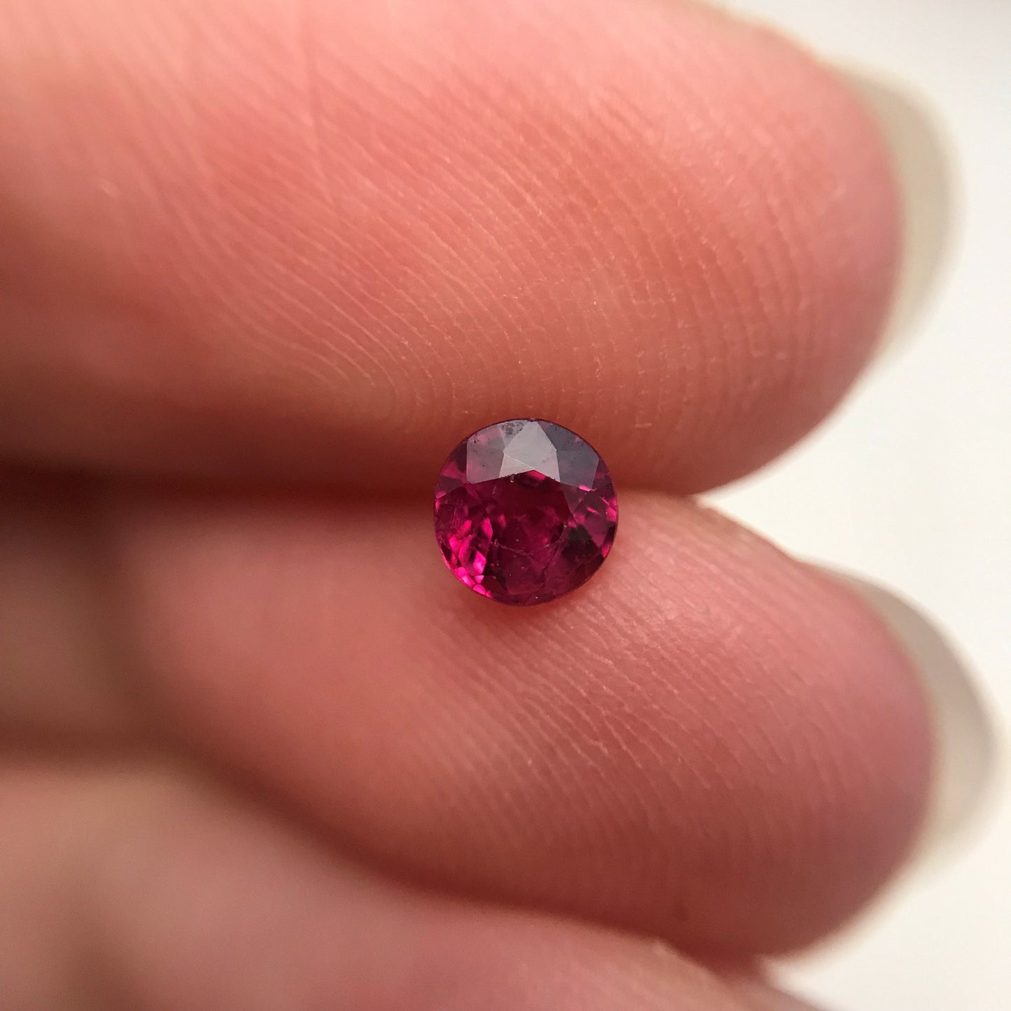 4.2mm Round Natural Ruby Heat Only 0.44 Cts Loose Gemstone Faceted Gem, Purplish Red Beautiful Birthstone