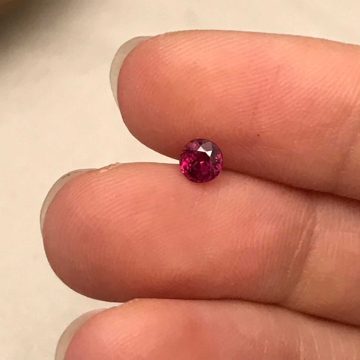 4.2mm Round Natural Ruby Heat Only 0.44 Cts Loose Gemstone Faceted Gem, Purplish Red Beautiful Birthstone