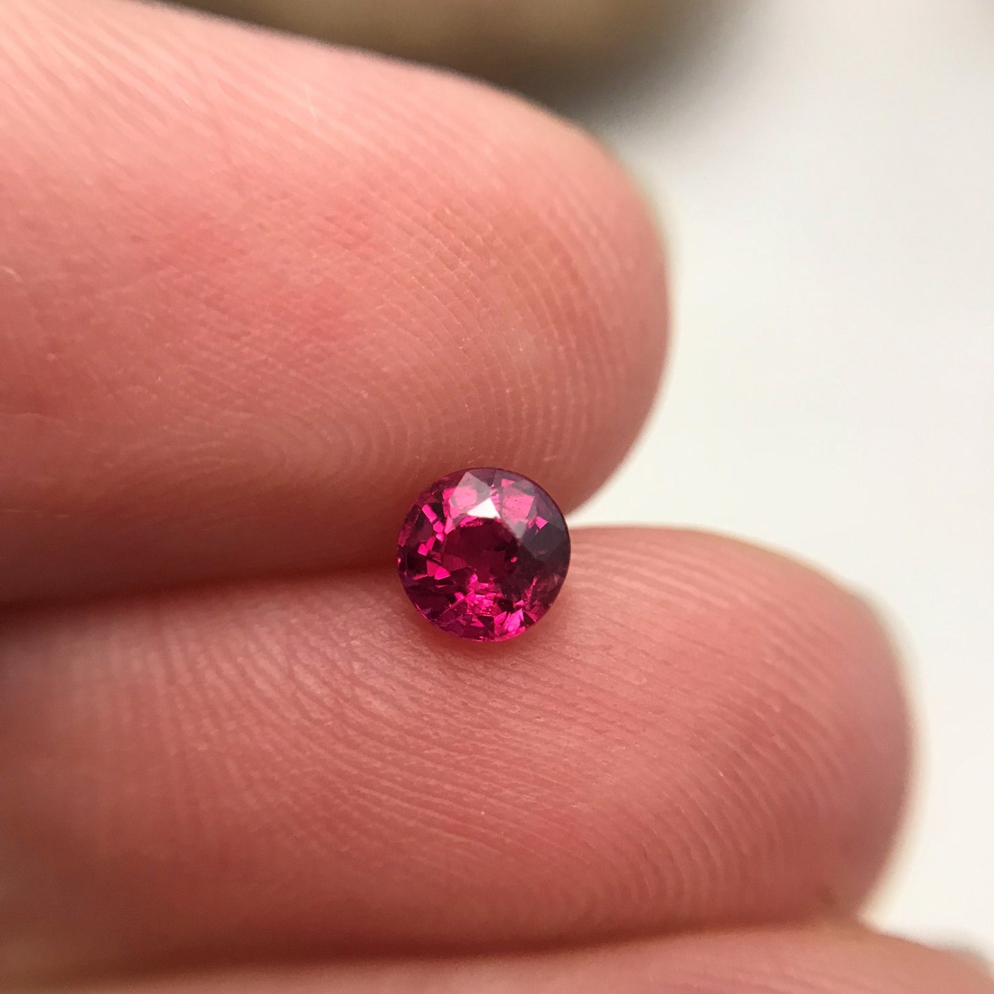 4.2mm Round Natural Ruby Heat Only 0.44 Cts Loose Gemstone Faceted Gem, Purplish Red Beautiful Birthstone