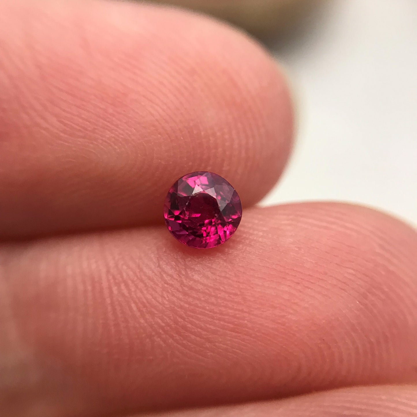 4.2mm Round Natural Ruby Heat Only 0.44 Cts Loose Gemstone Faceted Gem, Purplish Red Beautiful Birthstone