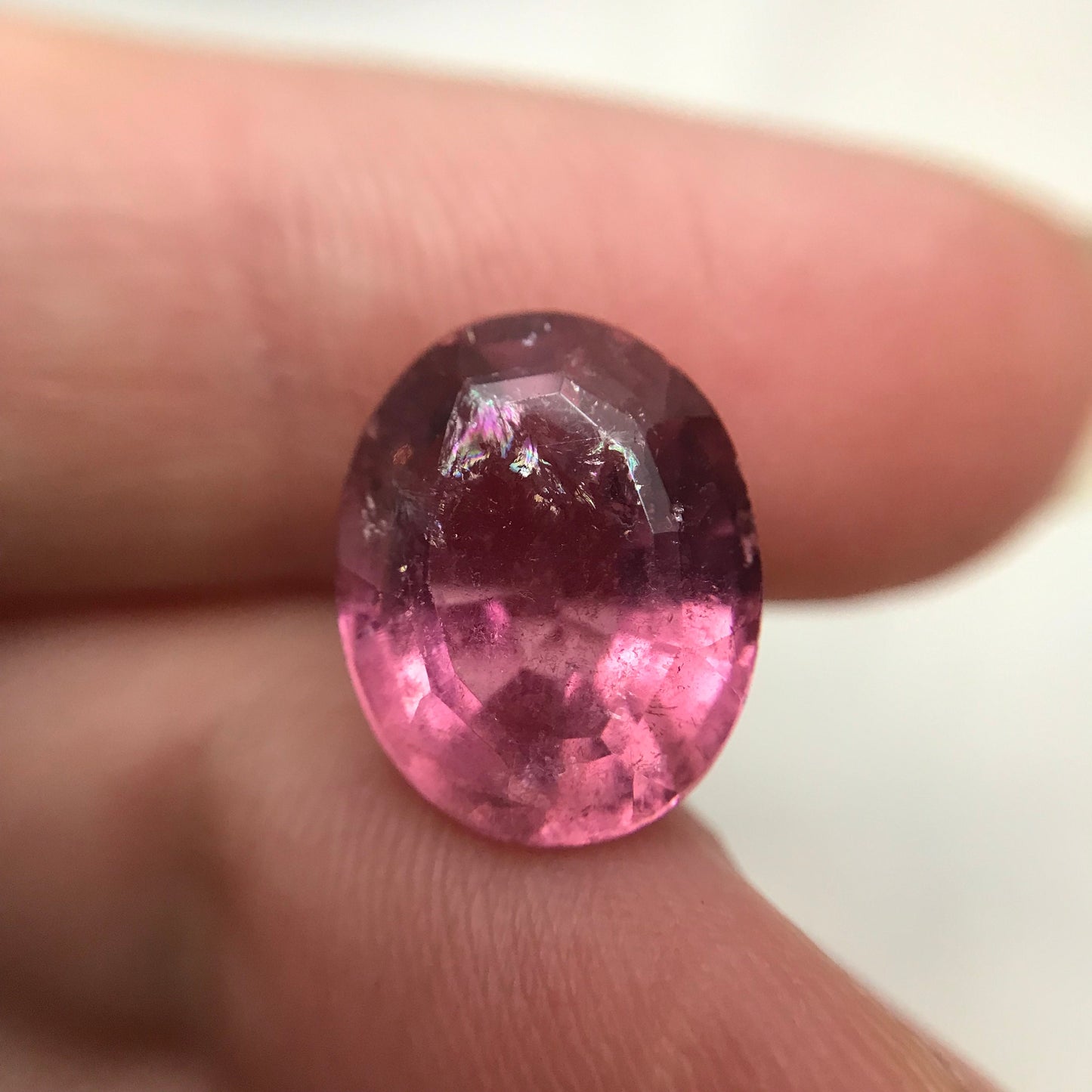13x10mm Natural Pink Tourmaline, 6.45 Carats Faceted Loose Gemstone Oval Cut, Large Tourmaline