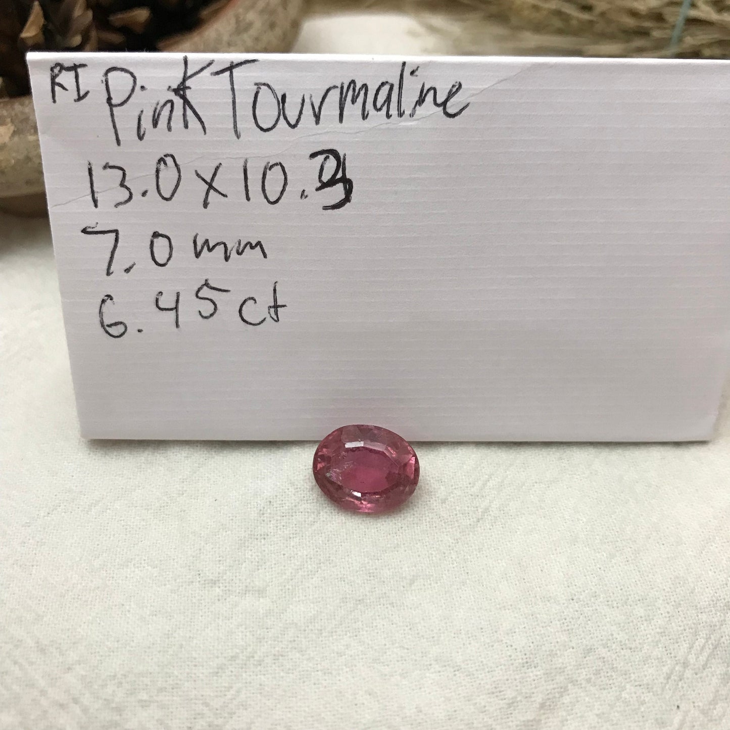 13x10mm Natural Pink Tourmaline, 6.45 Carats Faceted Loose Gemstone Oval Cut, Large Tourmaline