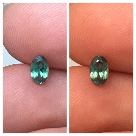0.32 ct Natural Alexandrite Chrysoberyl 5x3mm Green Violet Loose Real Gemstone Faceted Gem Rare Carat Color Change Oval