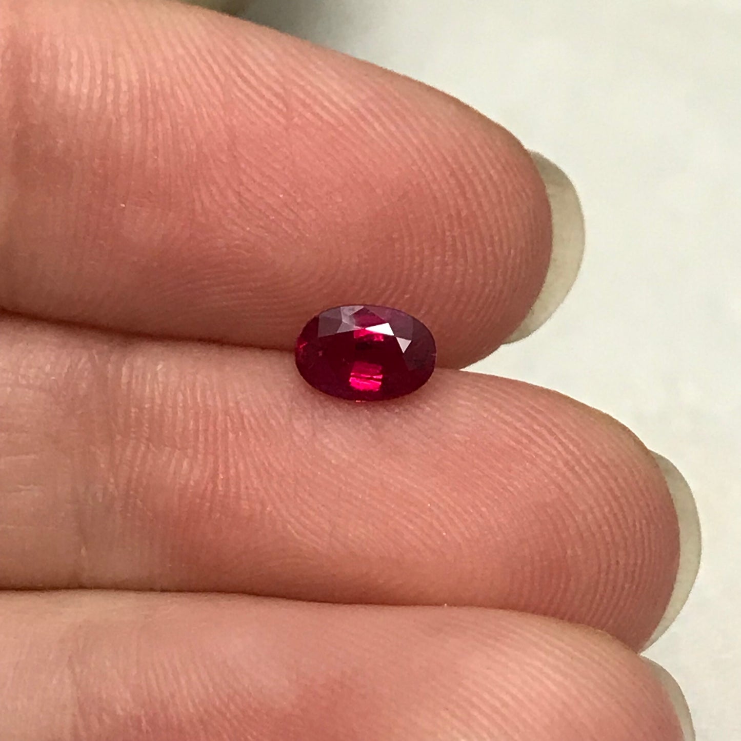 6x4mm Natural Ruby Heated with Residues 0.59 Carat  Oval Cut Gemstone Loose Faceted Corundum July Birthstone Treated Red Ruby
