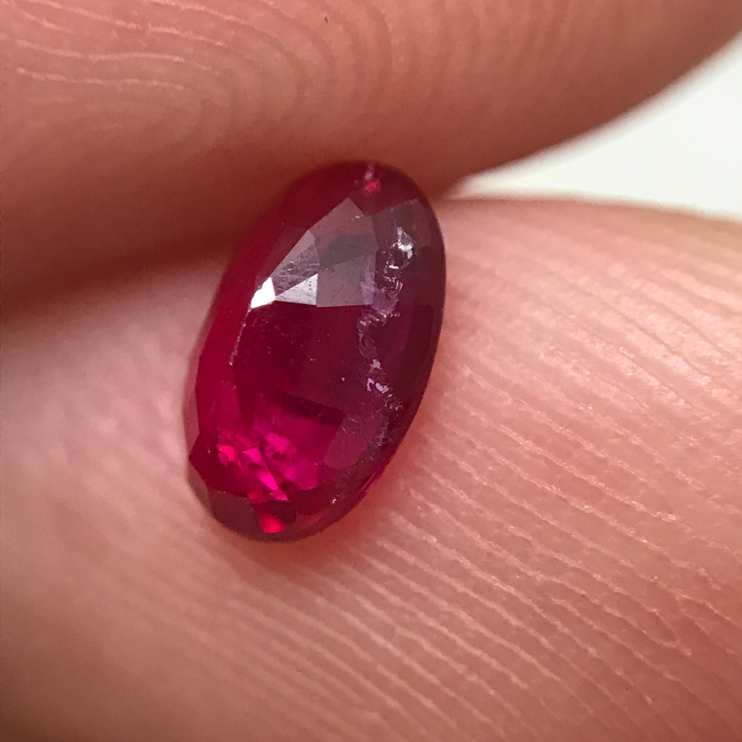 6x4mm Natural Ruby Heated with Residues 0.59 Carat  Oval Cut Gemstone Loose Faceted Corundum July Birthstone Treated Red Ruby