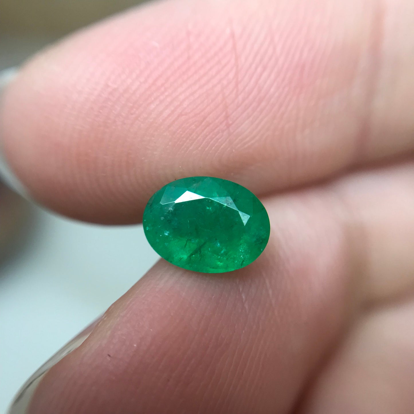 1.20 ct Natural Emerald 8x6mm Oval Cut Faceted Gem Precious Gemstone Loose Recycled Gemstone, Green Emerald