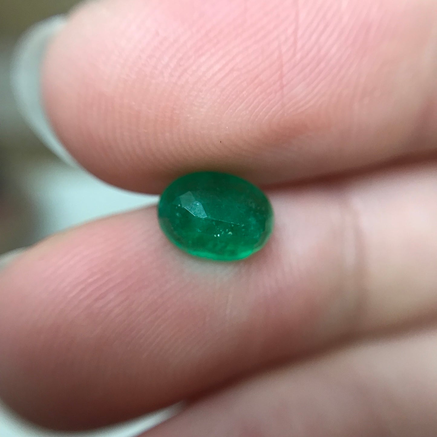 1.20 ct Natural Emerald 8x6mm Oval Cut Faceted Gem Precious Gemstone Loose Recycled Gemstone, Green Emerald