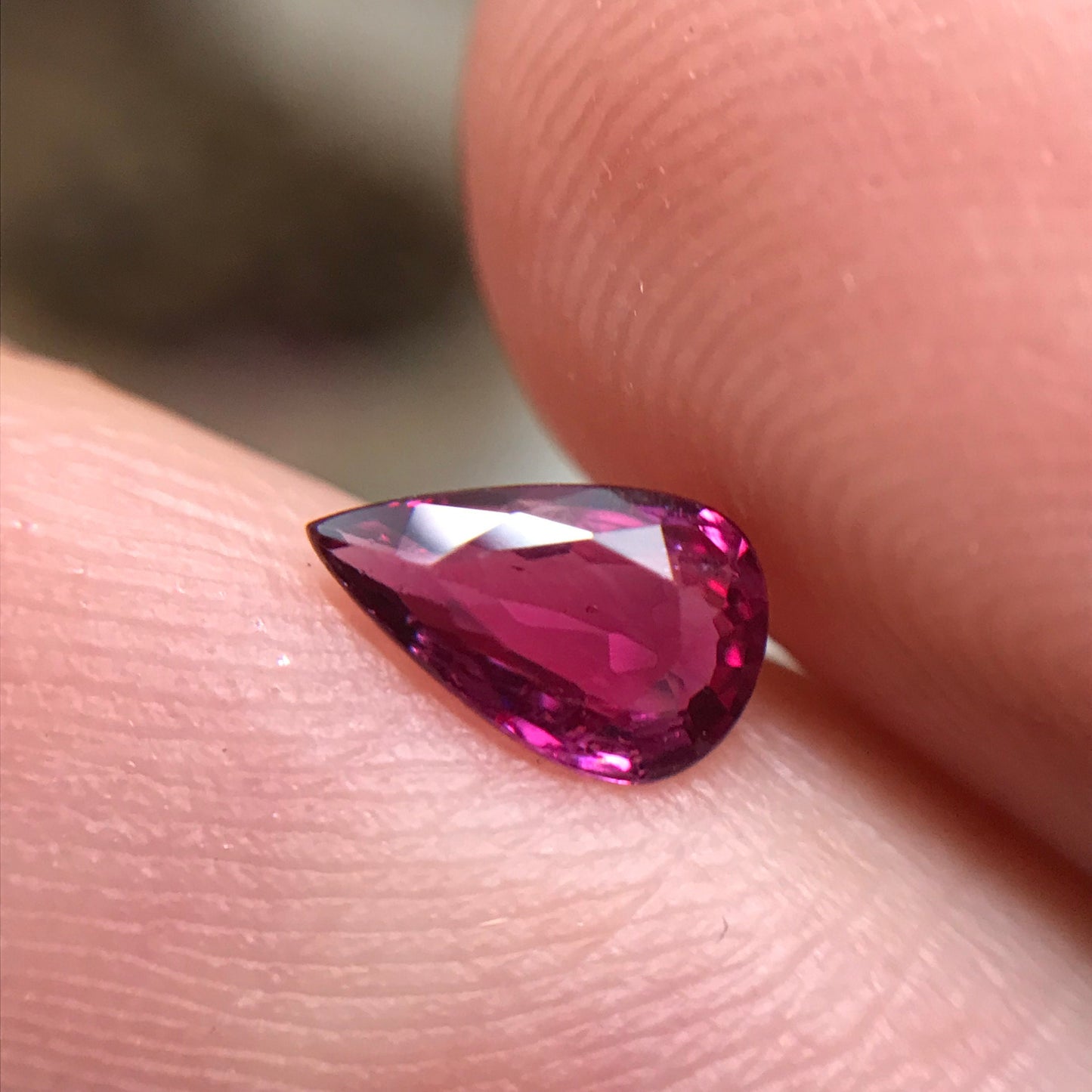 7x4mm Pear Cut Natural Ruby 0.53 Carat Loose Gemstone Faceted Gem Corundum Red Real Beautiful July Birthstone, Genuine Earth Mined