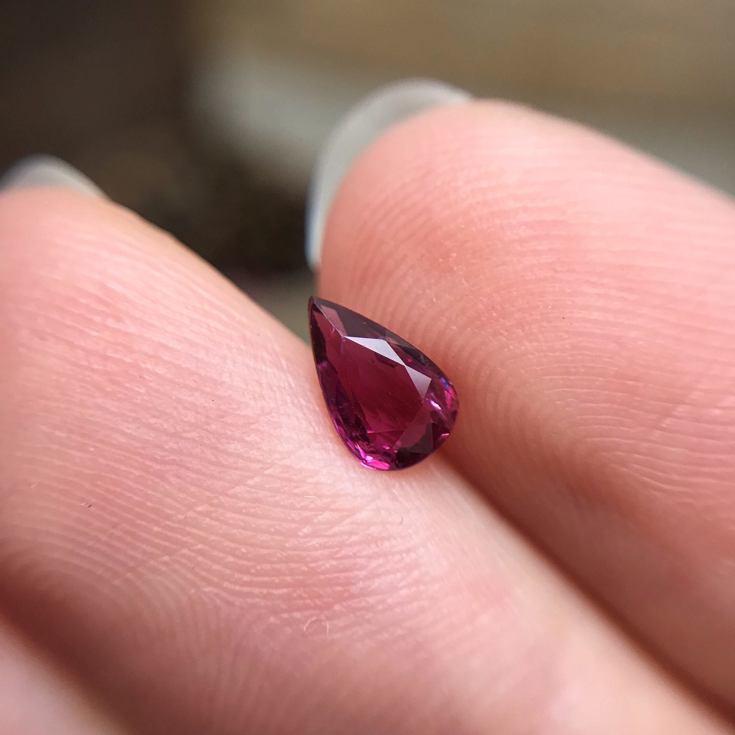 7x4mm Pear Cut Natural Ruby 0.53 Carat Loose Gemstone Faceted Gem Corundum Red Real Beautiful July Birthstone, Genuine Earth Mined