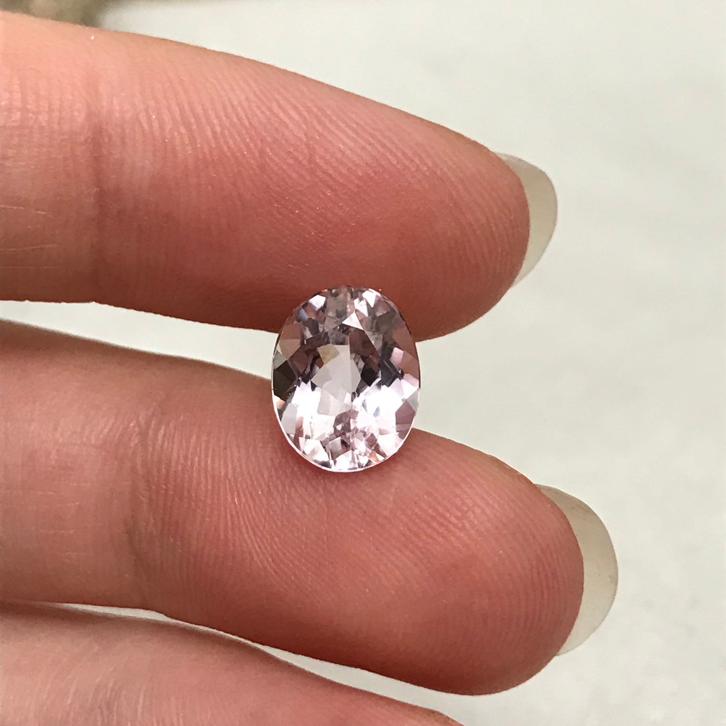 Pink Kunzite 10x8mm 3.13 carat Oval Cut Light Purple Pink Spodumene, Faceted Loose Gemstone, Morganite Substitute