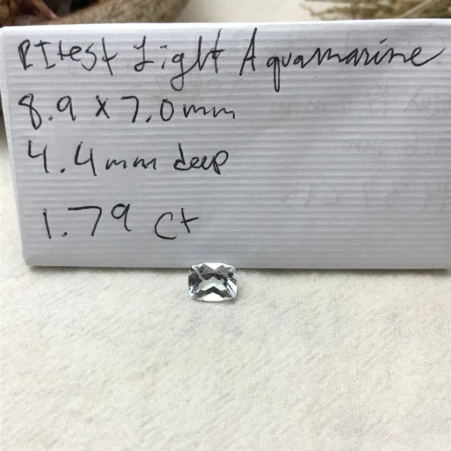 9x7mm Light Blue Aquamarine 1.79 carat, Cushion Cut, Unmounted Faceted Loose Gemstone for Jewelry Setting