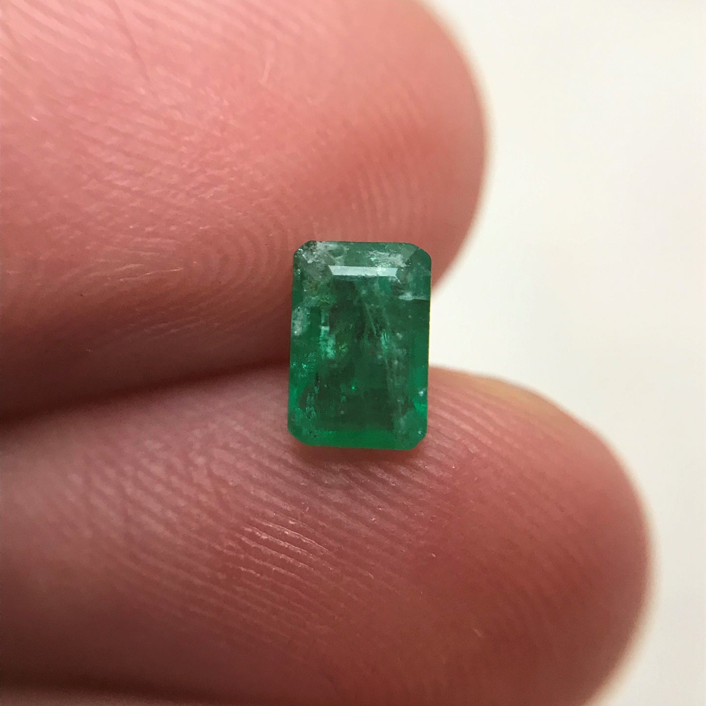 0.55 Carat Natural Emerald 6x4mm Emerald Cut Faceted Loose Gem, Precious Gemstone Treated Emerald, Flowing Gems