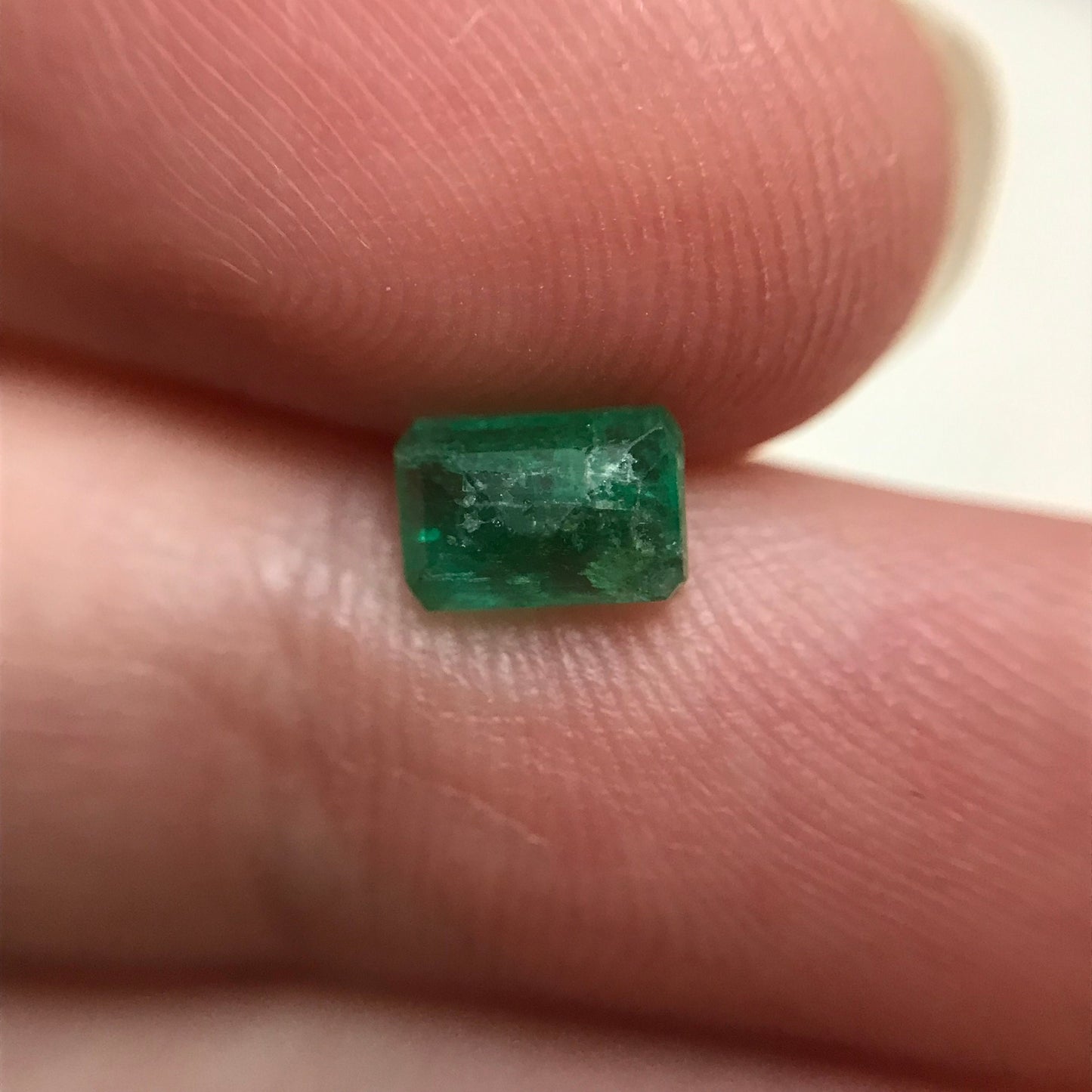 0.55 Carat Natural Emerald 6x4mm Emerald Cut Faceted Loose Gem, Precious Gemstone Treated Emerald, Flowing Gems