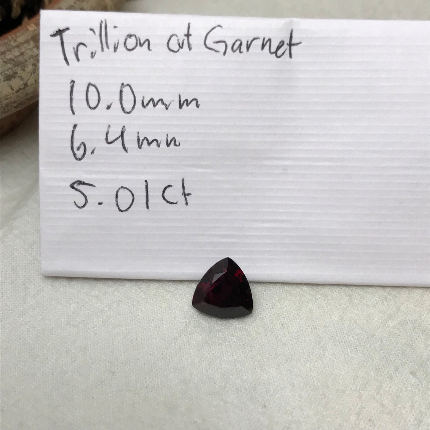 Deep Red Garnet 5 Carat 10mm Trillion Cut Garnet, Faceted Loose Gemstone for Jewelry Setting, US Seller