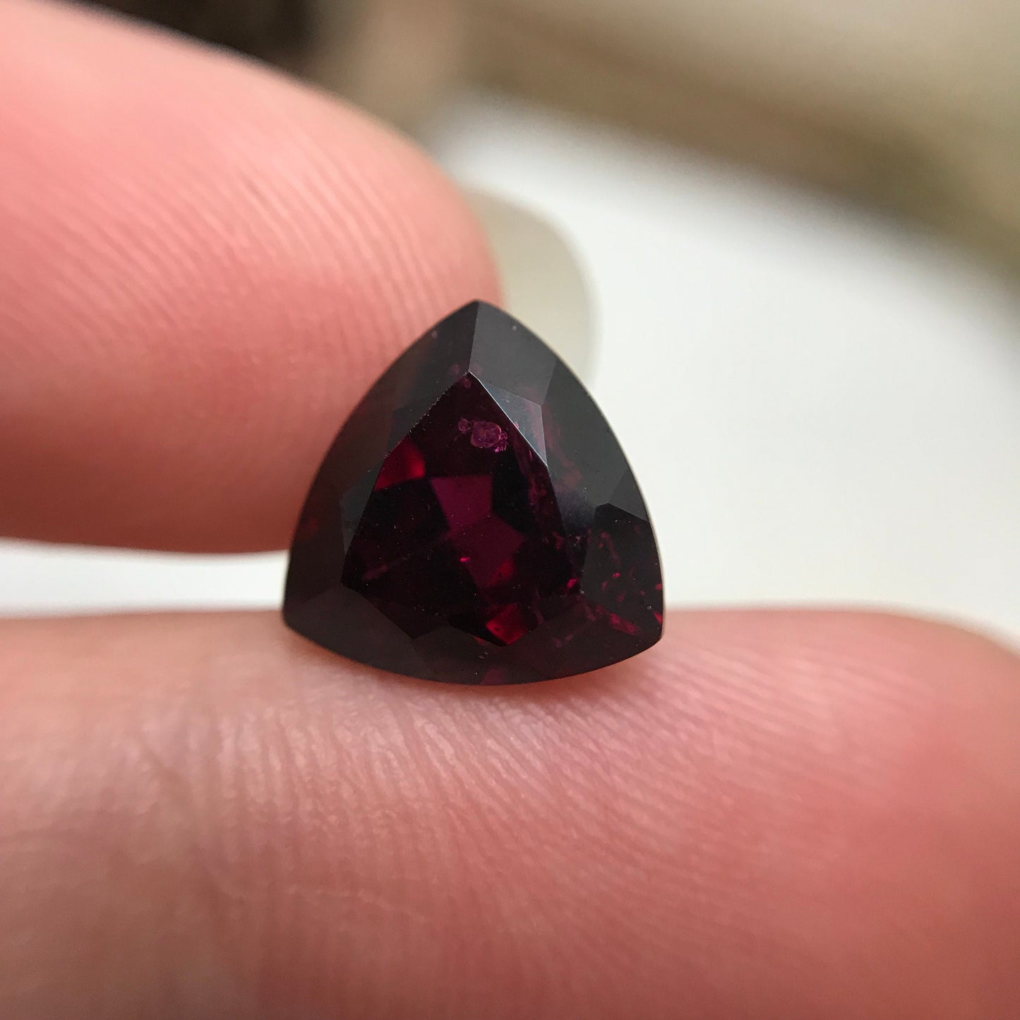 Deep Red Garnet 5 Carat 10mm Trillion Cut Garnet, Faceted Loose Gemstone for Jewelry Setting, US Seller