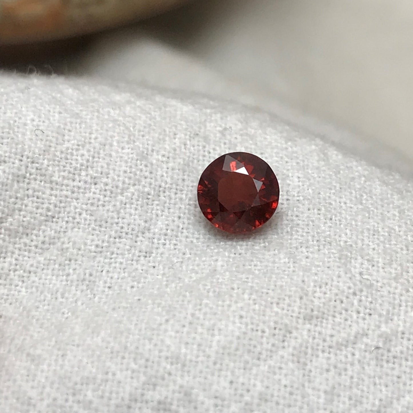 5.5mm Natural Orange Red Spessartite Garnet 1.16 carat Round Faceted Gemstone Loose Gem Red Orange Garnet Recycled Gems