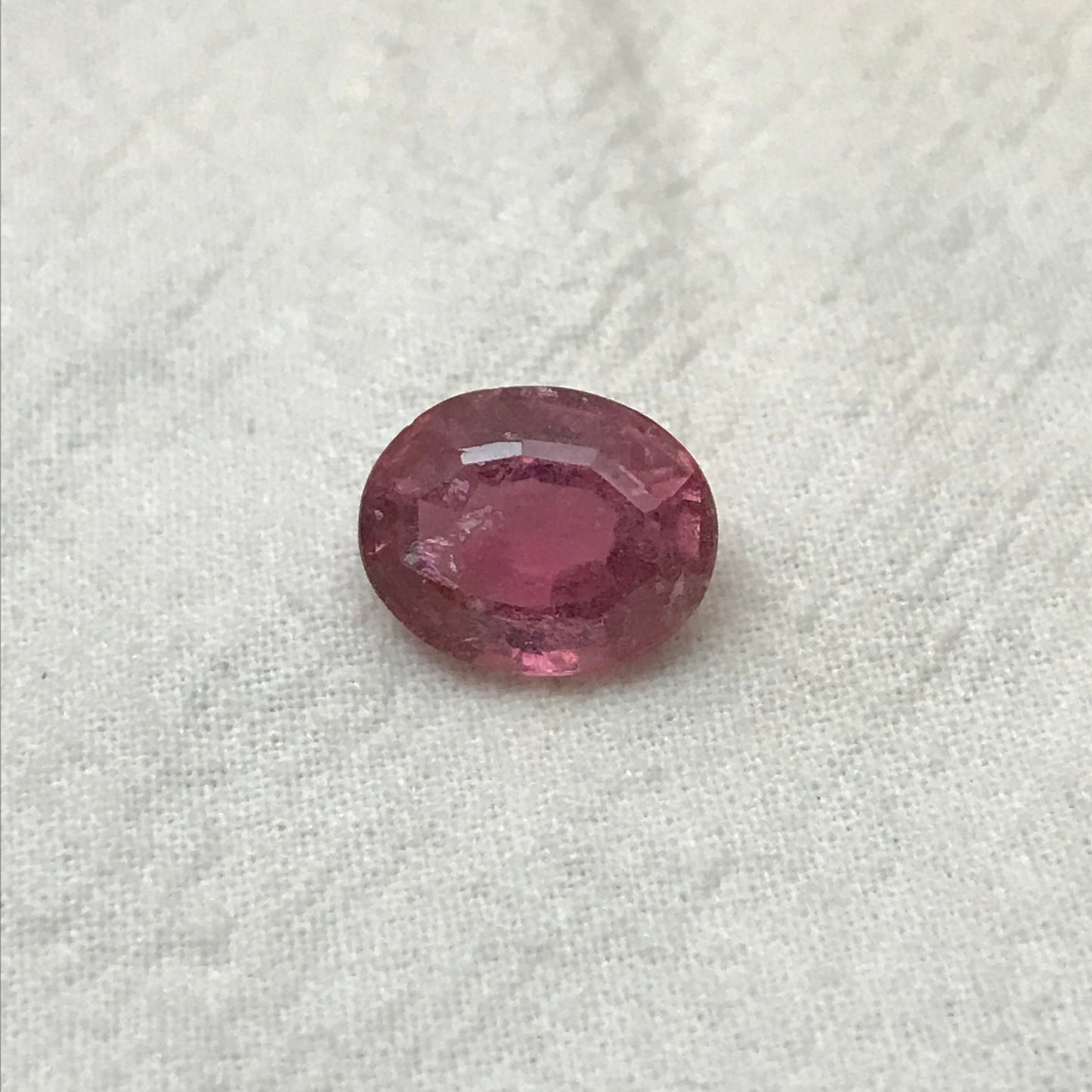 13x10mm Natural Pink Tourmaline, 6.45 Carats Faceted Loose Gemstone Oval Cut, Large Tourmaline