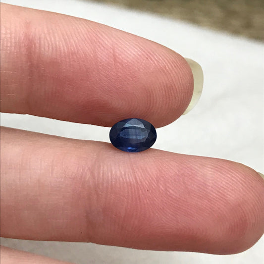 7x5mm Natural Blue Sapphire 0.75 Carat Oval Cut Heated Corundum, Unmounted Gem Faceted Loose Gemstone, US seller