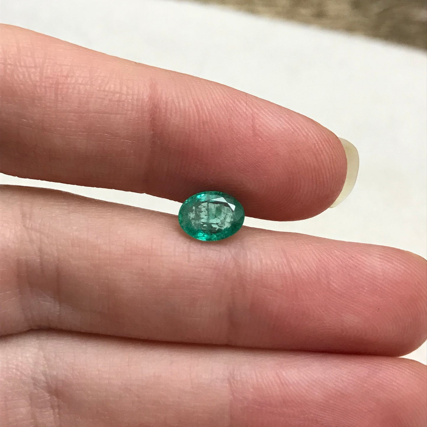 1 ct Natural Emerald 8x6mm Oval Cut Faceted Gem Precious Gemstone Loose Recycled Gemstone, Green Emerald