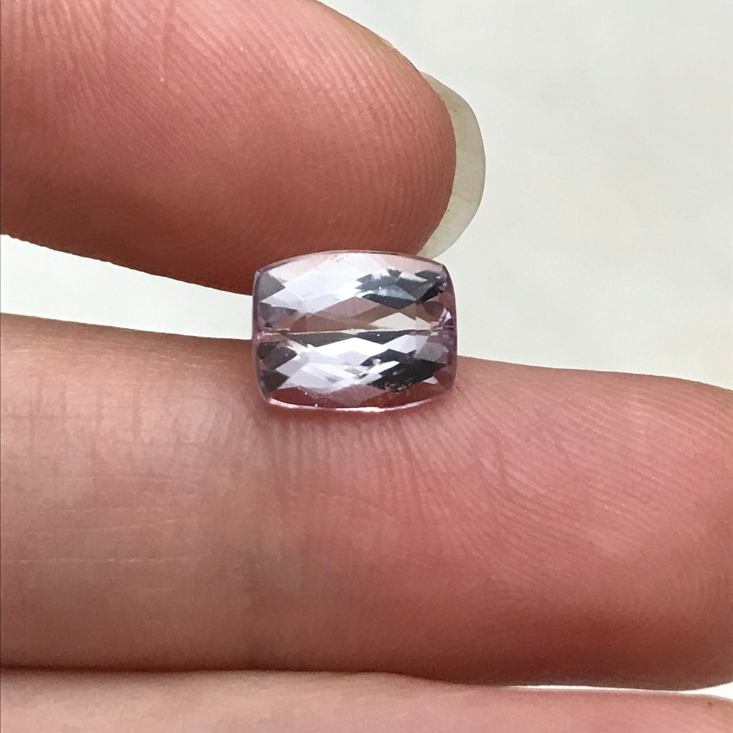 Pink Kunzite 9x7mm 2.76 carat Cushion Cut Light Purple Pink Spodumene, Faceted Loose Gemstone, Morganite Substitute