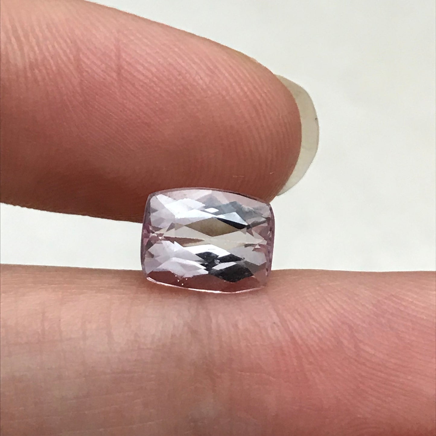 Pink Kunzite 9x7mm 2.76 carat Cushion Cut Light Purple Pink Spodumene, Faceted Loose Gemstone, Morganite Substitute
