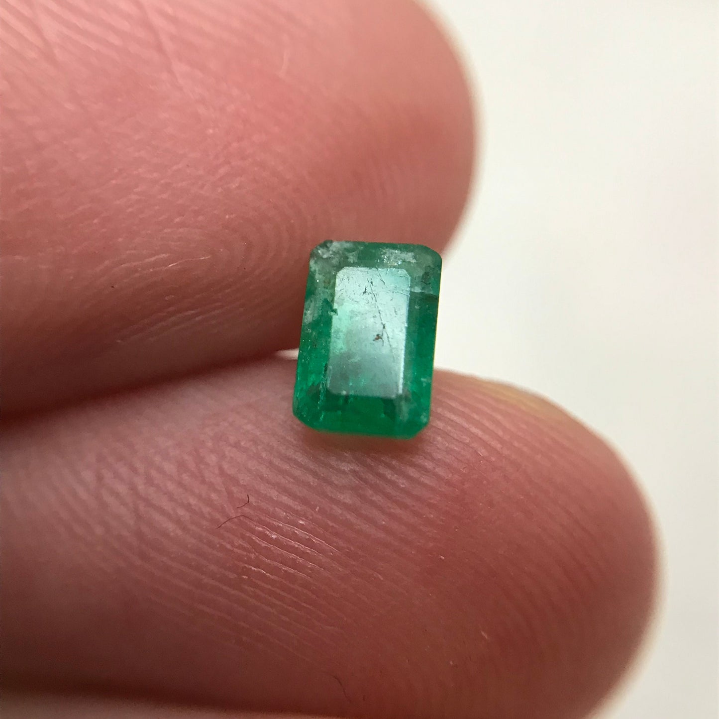 0.55 Carat Natural Emerald 6x4mm Emerald Cut Faceted Loose Gem, Precious Gemstone Treated Emerald, Flowing Gems
