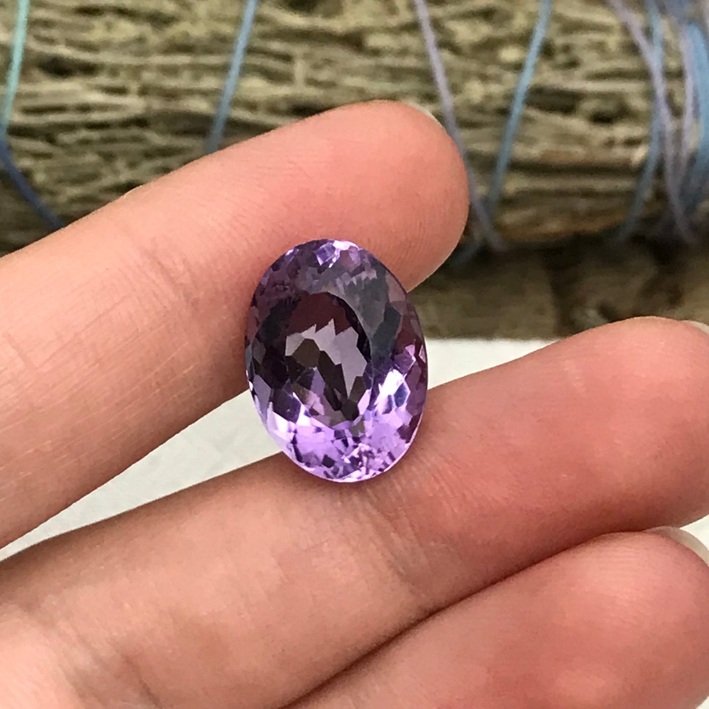 16x12mm Purple Amethyst, Oval, 8.25 carat Loose Gem Reclaimed/Recycled Gemstone Faceted for Jewelry setting, February Birthstone